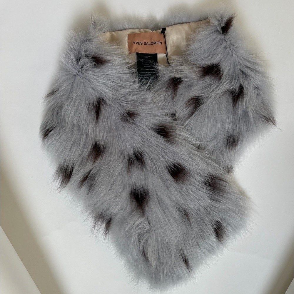 Yves Salomon Scarf, fur collar new